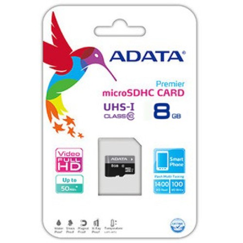 کارت حافظه رنگی Adata 8G سرعت 50MB/s
