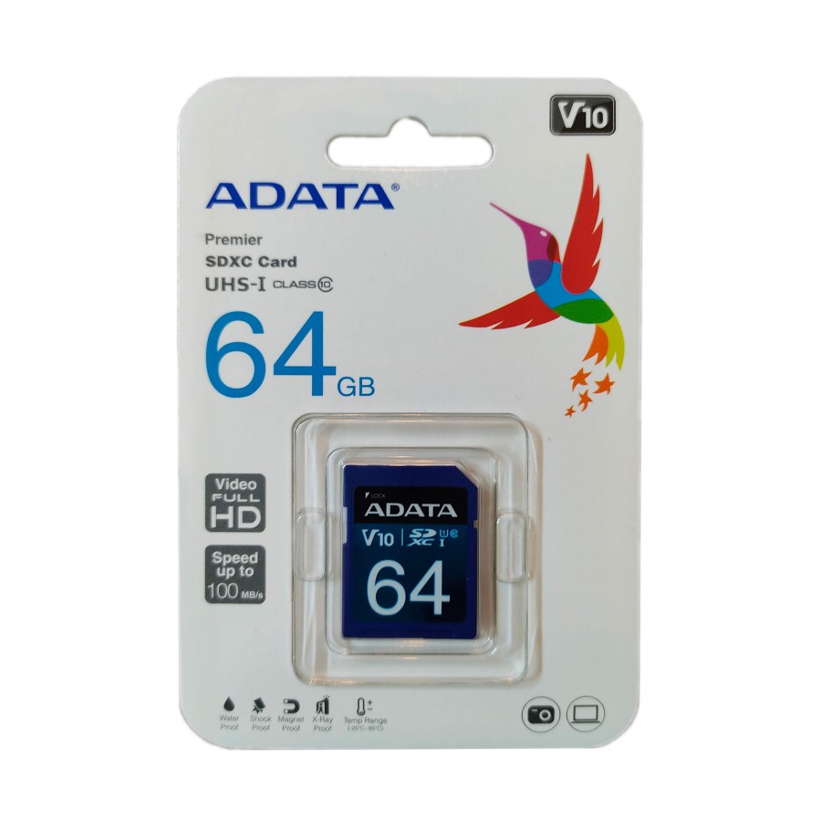کارت حافظه ADATA SD 64GB کلاس 10 سرعت 100MB/S
