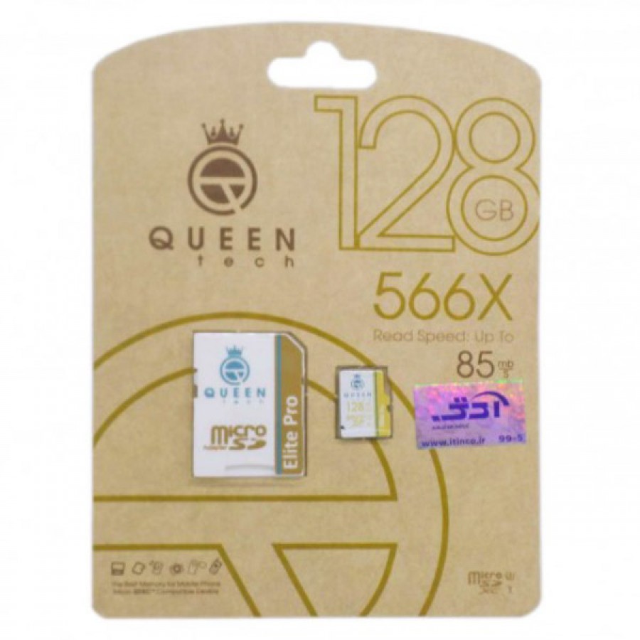 کارت حافظه QUEEN TECH 128G کلاس 10 سرعت 85MB/s همراه با آداپتور کارت حافظه QUEEN TECH 128G کلاس 10 سرعت 85MB/s همراه با آداپتور