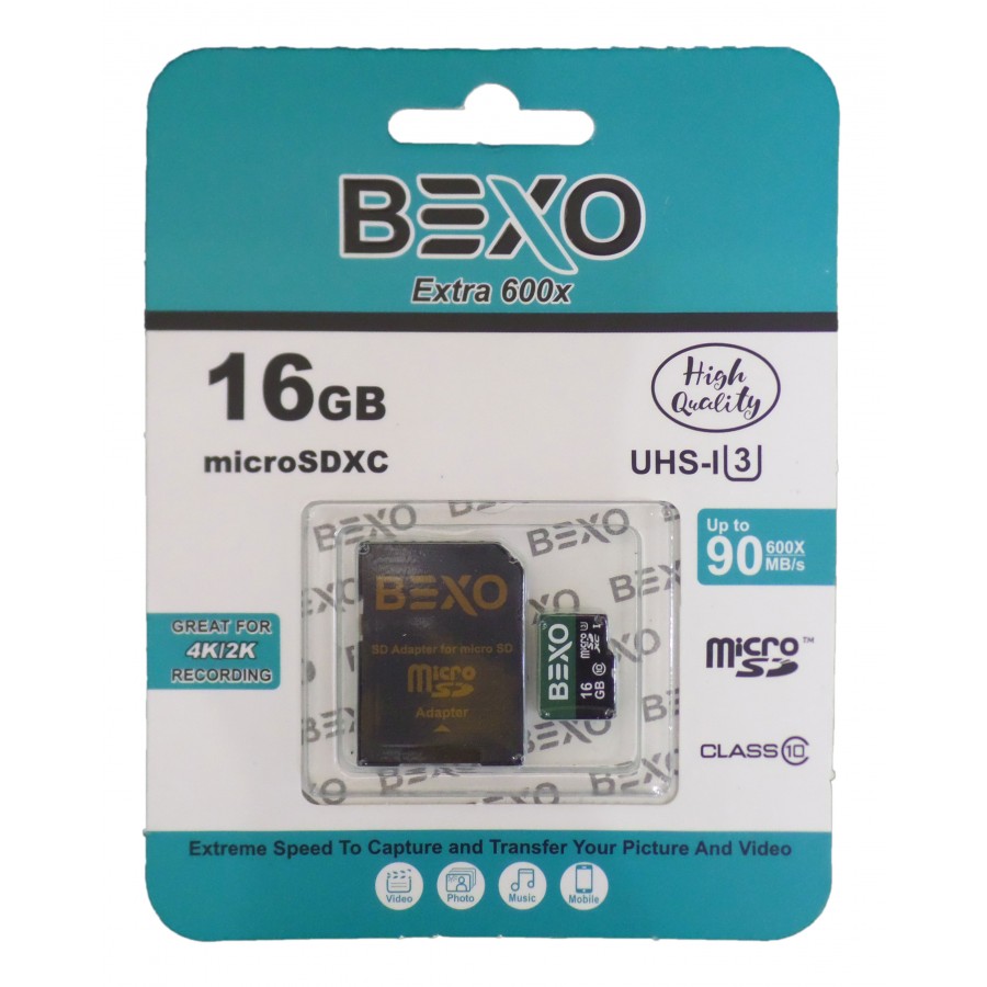 کارت حافظه BEXO 16GB U3 سرعت 90MB/s همراه با آداپتور