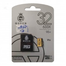 کارت حافظه QUEEN TECH 32G کلاس 10 سرعت 95MB/s همراه با آداپتور