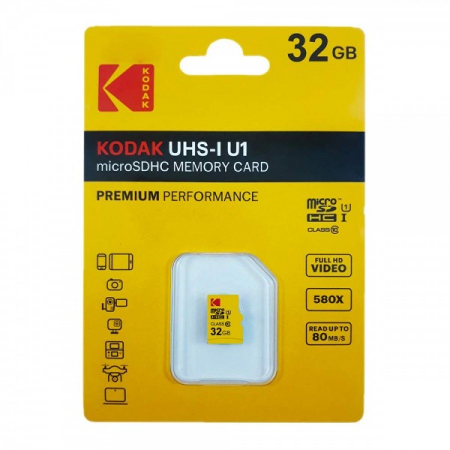 کارت حافظه KODAK کلاس U1 10 سرعت 80MB/S ظرفیت 32 گیگابایت