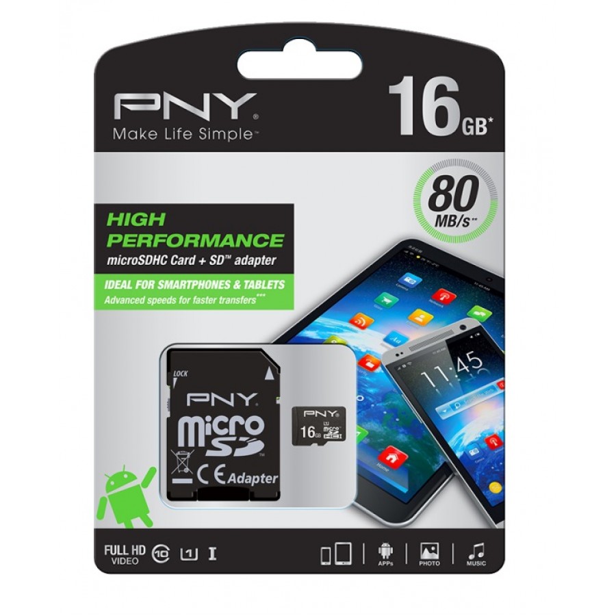 کارت حافظه PNY 16G کلاس 10 سرعت 80MB/s