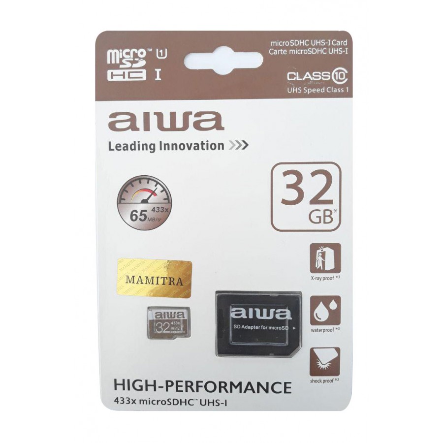 کارت حافظه AIWA 32GB سرعت 65MB/s به همراه آداپتور