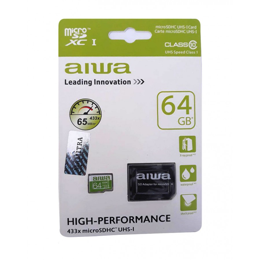 کارت حافظه AIWA 64GB سرعت 65MB/s به همراه آداپتور