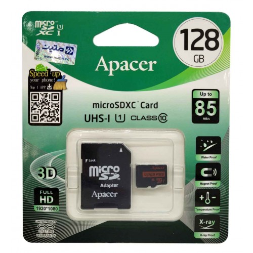 کارت حافظه APACER 128GB سرعت 85MB/s به همراه آداپتور
