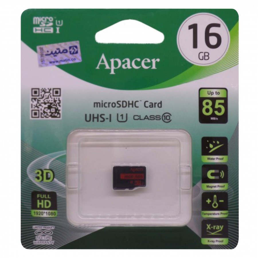 کارت حافظه APACER 16GB کلاس 10 سرعت 85MB/s