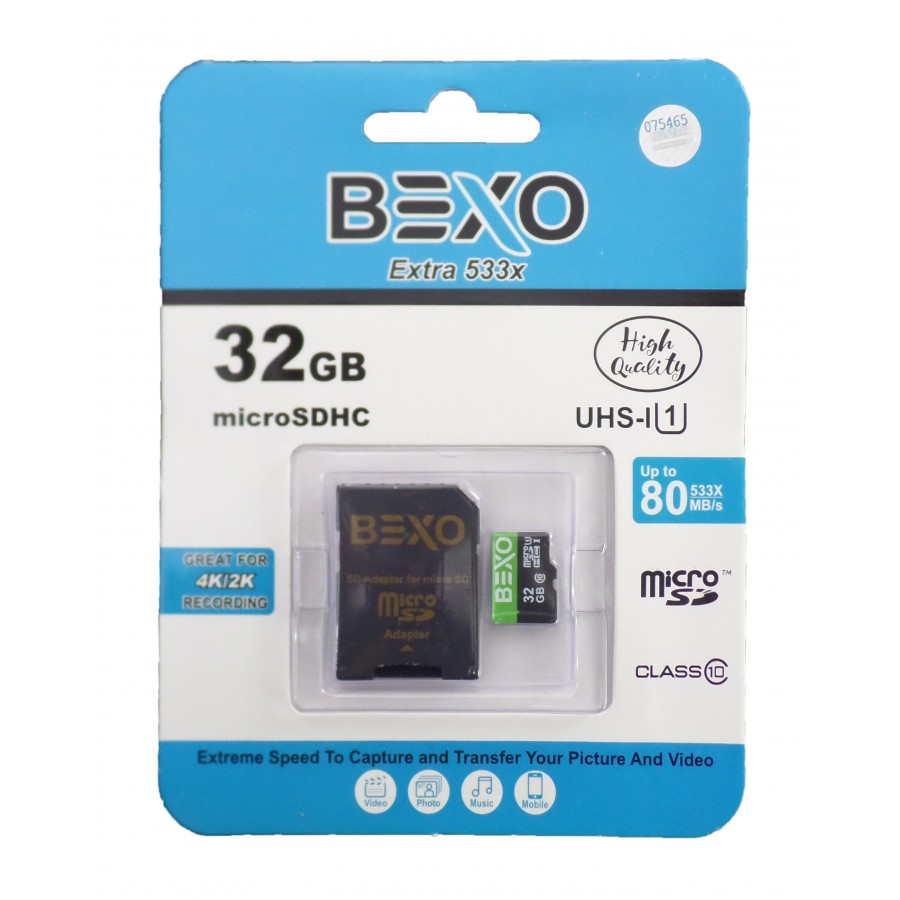 کارت حافظه BEXO 32G کلاس 10 سرعت 80MB/s به همراه آداپتور