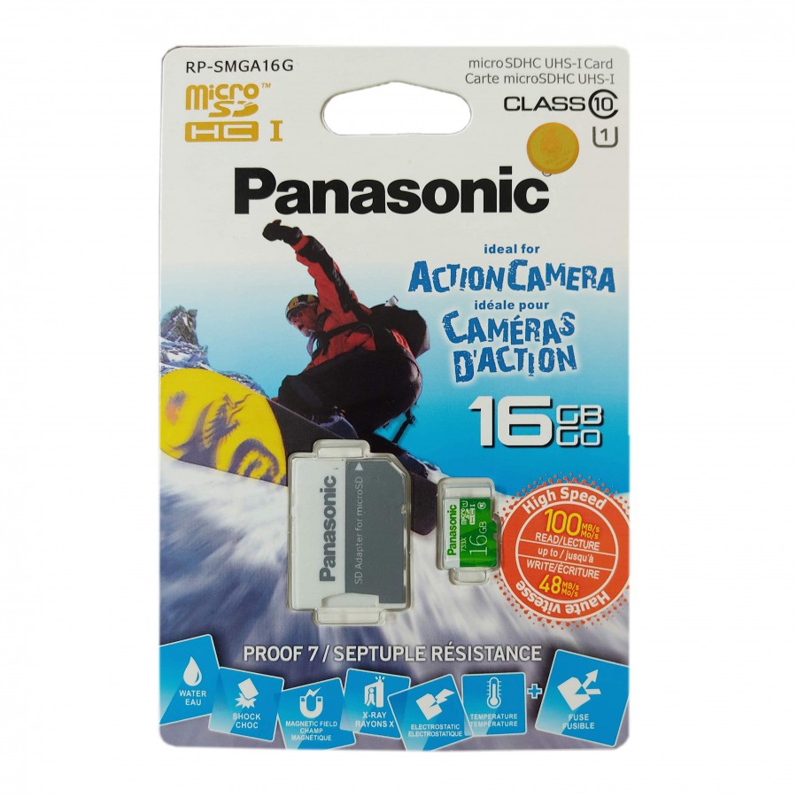 کارت حافظه رنگی Panasonic 16G کلاس 10 U1 سرعت 100MB/s همراه با آداپتور
