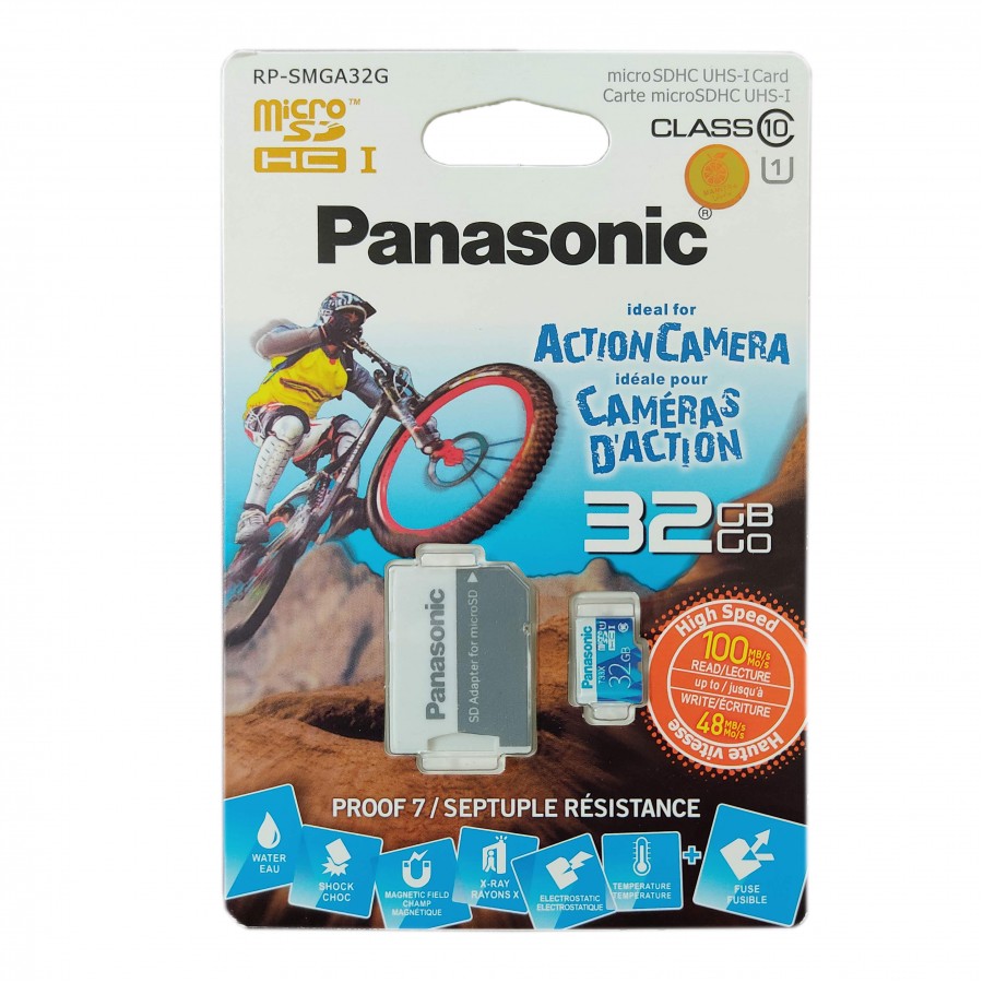 کارت حافظه رنگی Panasonic 32G کلاس 10 U1 سرعت 100MB/s همراه با آداپتور
