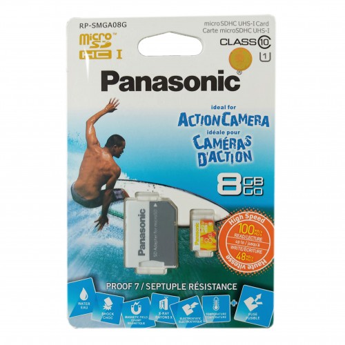 کارت حافظه رنگی Panasonic 8G کلاس 10 U1 سرعت 100MB/s همراه با آداپتور