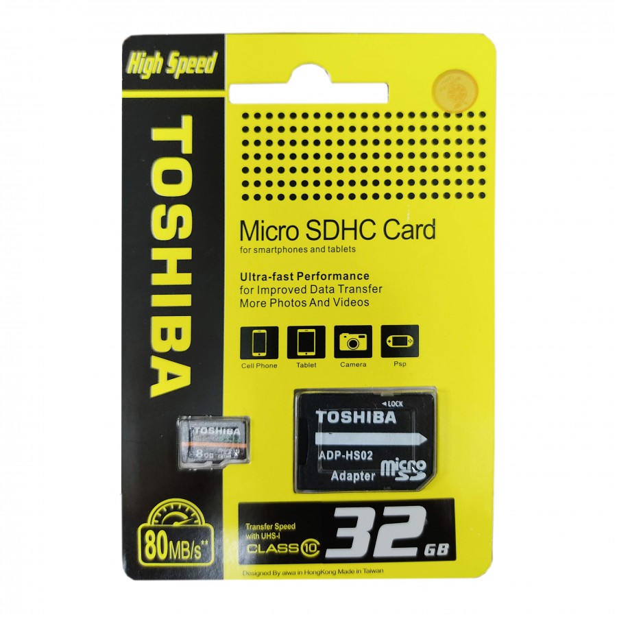 کارت حافظه TOSHIBA 32G کلاس 10 سرعت 80MB/s همراه با آداپتور