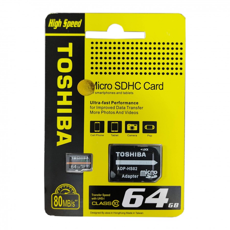 کارت حافظه TOSHIBA 64G کلاس 10 U3 سرعت 80MB/s همراه با آداپتور