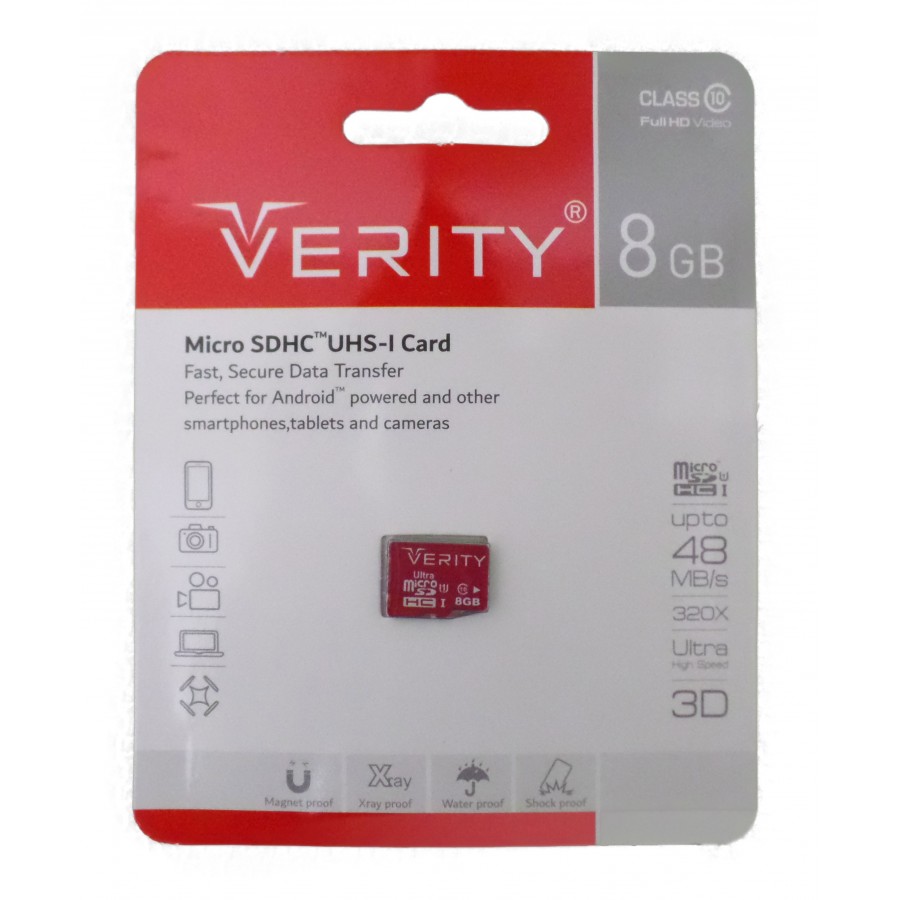کارت حافظه VERITY 8GB سرعت 48MB/s