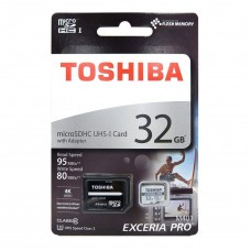 کارت حافظه TOSHIBA 32G مدل M401 کلاس 10 U3 سرعت 95MBps همراه با آداپتور 