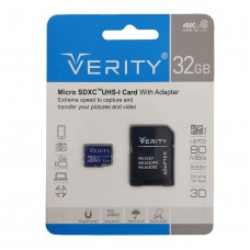 کارت حافظه VERITY 32G U3 کلاس 10 سرعت 80MB/s همراه با آداپتور 