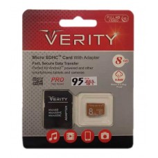 کارت حافظه VERITY 8G U1 سرعت 95MB/s همراه با آداپتور