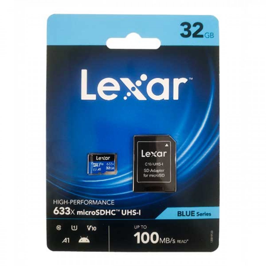 کارت حافظه LEXAR 32G کلاس 10 سرعت 100MB/S همراه با آداپتور
