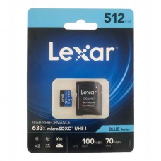کارت حافظه LEXAR 512G U3 کلاس 10 سرعت 100MB/S همراه با آداپتور