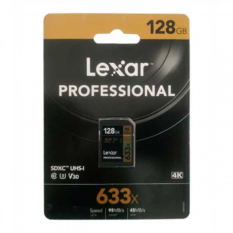 کارت حافظه LEXAR SD 128GB U3 کلاس 10 سرعت 95MB/S 