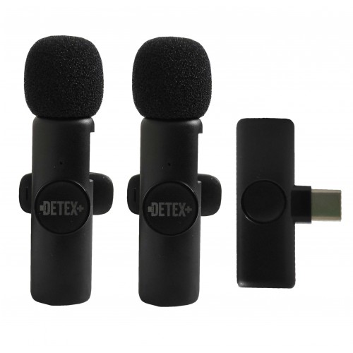 میکروفون یقه ای دو عددی +DETEX بی سیم مدل DMW34-MIC