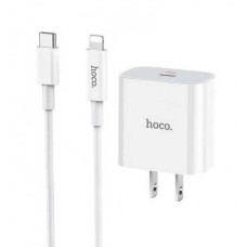 شارژر HOCO فست شارژ 20 وات مدل C76 PLUS همراه با کابل تبدیل LIGHTNING
