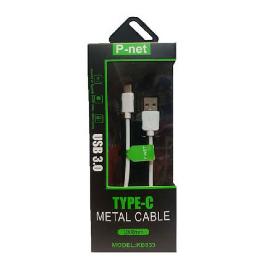 کابل شارژ P-NET TYPE-C مدل KB833 طول 1 متر