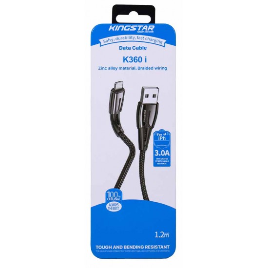 کابل شارژ آیفون KINGSTAR مدل K360i طول 1 متر