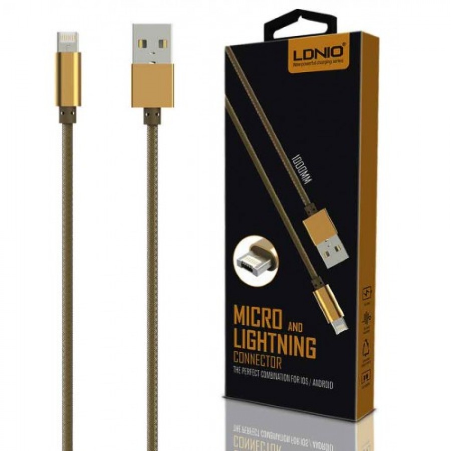 کابل شارژ دو کاره 1 متری LDNIO مدل LC88