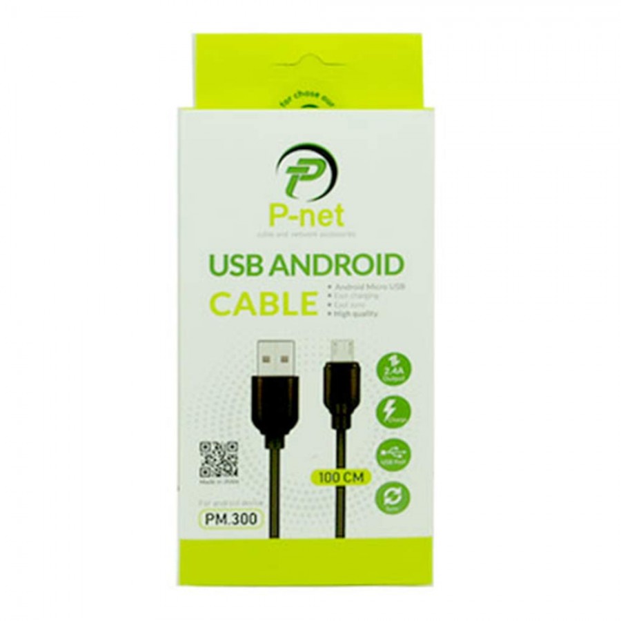 کابل شارژ P-net Micro USB مدل PM.300 طول 1متر