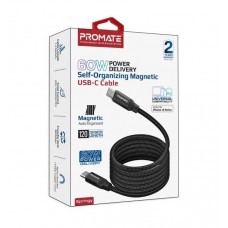 کابل شارژ دو سر TYPE-C فست شارژ 60 وات PROMATE مدل SPRINGY طول 1.2 متر 