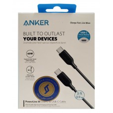 کابل شارژ دو سر ANKER TYPE-C فست شارز 60 وات مدل POWERLINE III A8852H11 طول 90 سانتی متر 