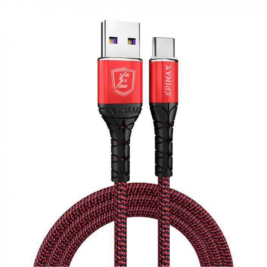 کابل شارژ EPIMAX TYPE-C فست شارژ مدل EC-08 طول 1.2 متر