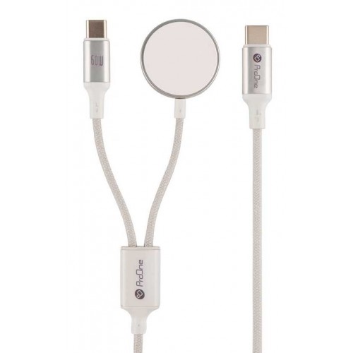 کابل شارژ دو سر TYPE-C و ساعت فست شارژ 60 وات ProOne مدل PWL830 طول 1.2 متر