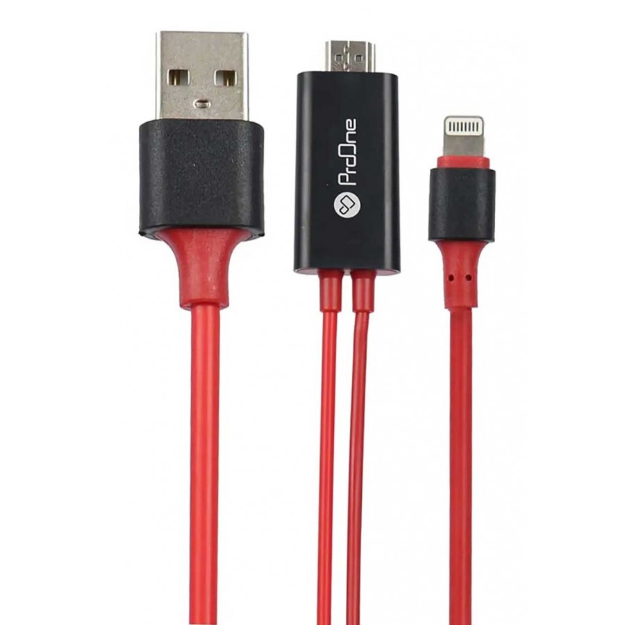 کابل تبدیل Lightning به ProOne HDMI مدل PCH75 طول 1.8 متر