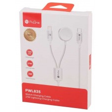 کابل شارژ آیفون و ساعت فست شارژ 27 وات ProOne مدل PWL835 طول 1.2 متر 