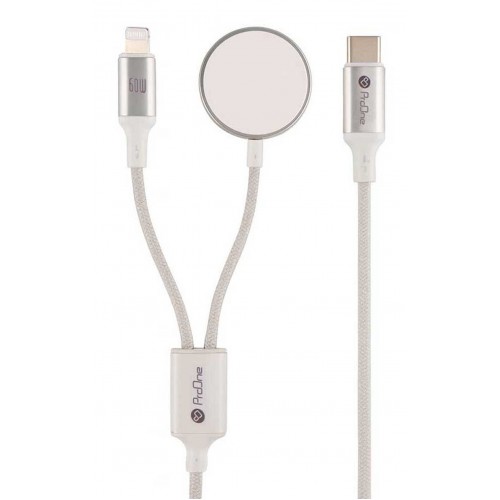 کابل شارژ آیفون و ساعت فست شارژ 27 وات ProOne مدل PWL835 طول 1.2 متر