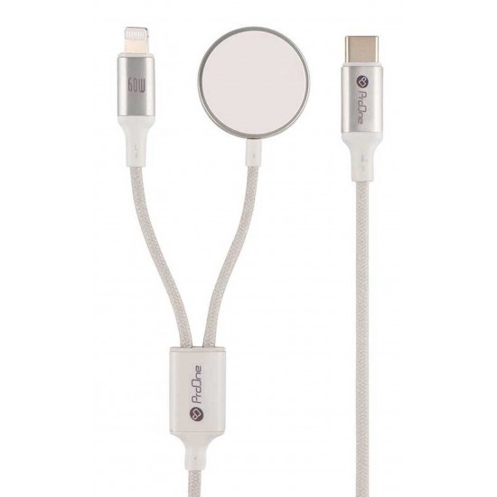 کابل شارژ آیفون و ساعت فست شارژ 27 وات ProOne مدل PWL835 طول 1.2 متر