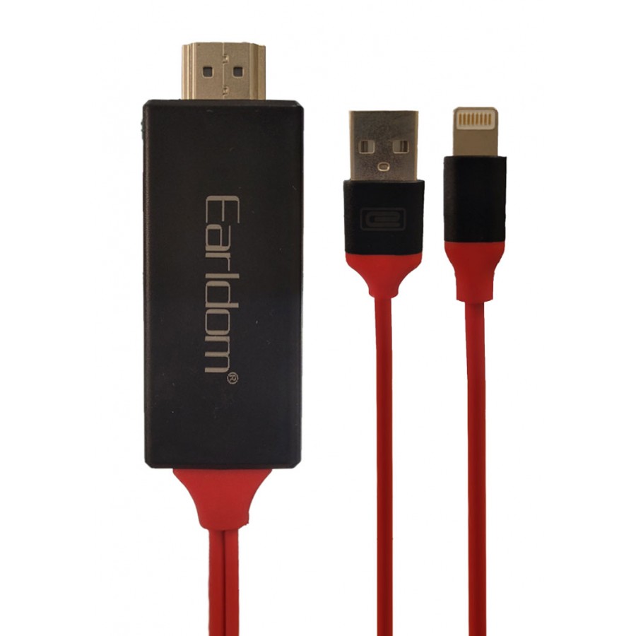 کابل تبدیل Lightning به Earldom HDMI مدل W5 طول 2 متر