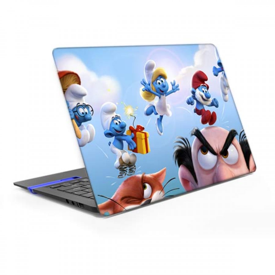 برچسب پشت لپ تاپ مدل اسمورف