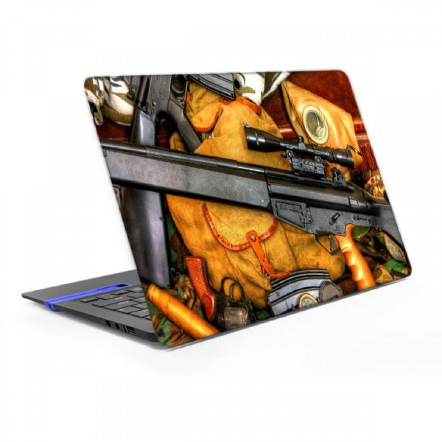 برچسب پشت لپ تاپ مدل تفنگ