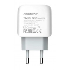 شارژر ديواري KINGSTAR فست شارژ 17 وات مدل KW163A به همراه کابل MICRO USB