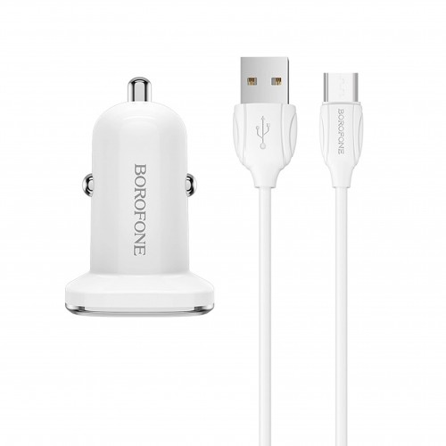 شارژر فندکی فست شارژ BOROFONE مدل BZ12A همراه با کابل MICRO USB