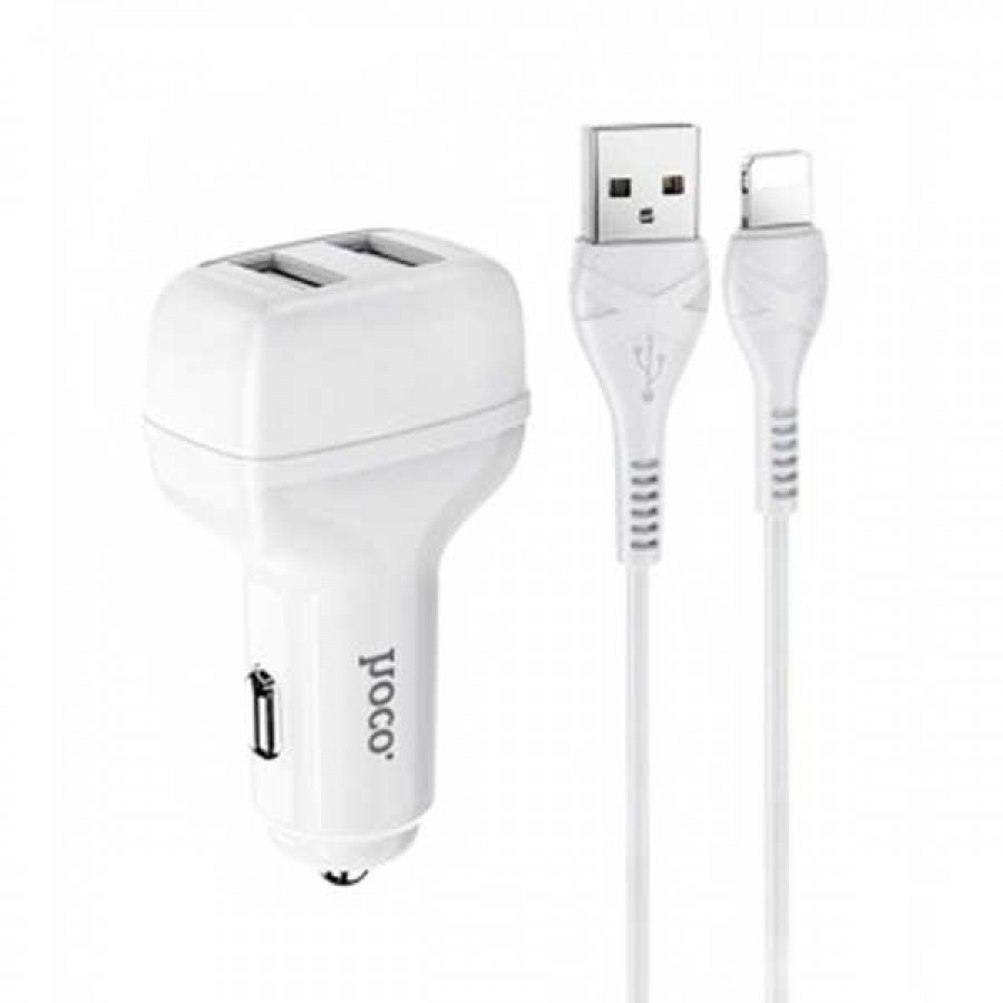 شارژر فندکی HOCO مدل Z36 همراه با کابل آیفون