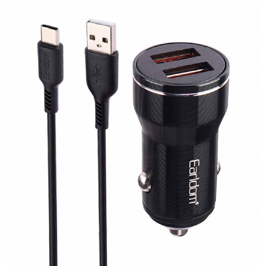 شارژر فندکی Earldom مدل CC19C همراه با کابل TYPE-C