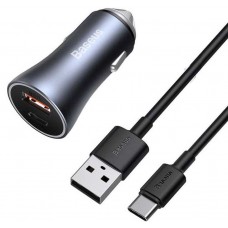 شارژر فندکی فست شارژ 40 وات BASEUS مدل TZCCJD-0G همراه با کابل TYPE-C