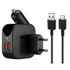 شارژر فندکی و دیواری TSCO فست شارژ 20 وات مدل TCG 53 همراه با کابل TYPE-C