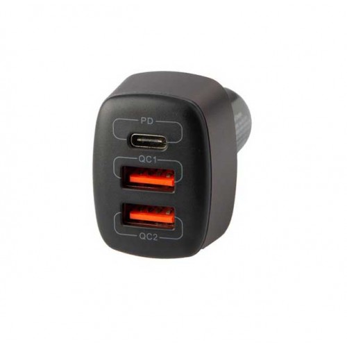 شارژر فندکی فست شارژ 56 وات Hatron مدل HCC3210PQ همراه با کابل دو سر TYPE-C