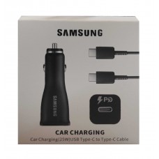شارژر فندکی فست شارژ 25 وات طرح SAMSUNG همراه با کابل دوسر TYPE-C 