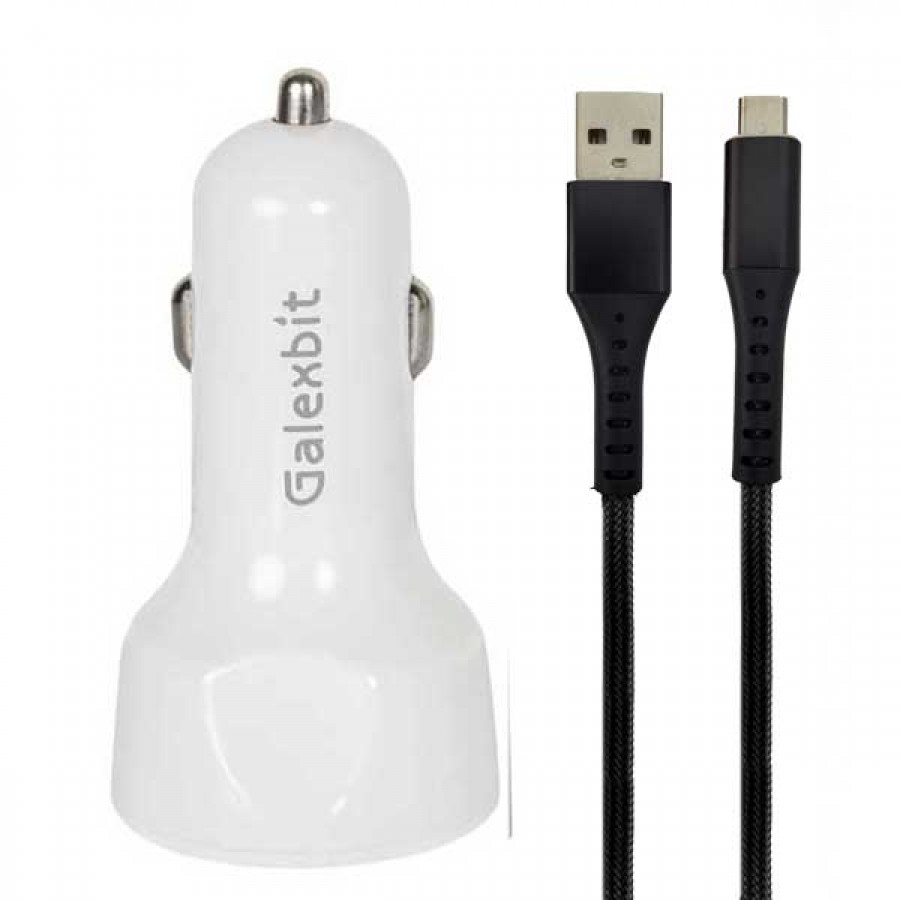 شارژر فندکی فست شارژ GALEXBIT مدل GCH23 همراه با کابل MICRO USB
